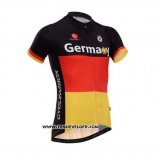 2014 Maillot Ciclismo Fox Cyclingbox Rouge et Jaune Manches Courtes et Cuissard